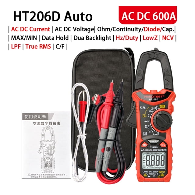 Digital Clamp Meter True RMS Current Clamp NCV Voltmeter Ammeter AC DC Ohmmeter Hz Continuity Capacitance Tester ,High Efficiency