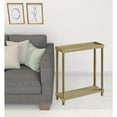 thumbnail image 4 of HomeRoots 515518 24 in. Narrow Distressed Oak Wood End Tables with Shelf - Set of 2, 4 of 5