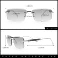 thumbnail image 5 of Luxury Beveled Lens Rich Art Retro Rimless Gangster Narrow Rectangle Sunglasses Gold - Smoke, 5 of 8