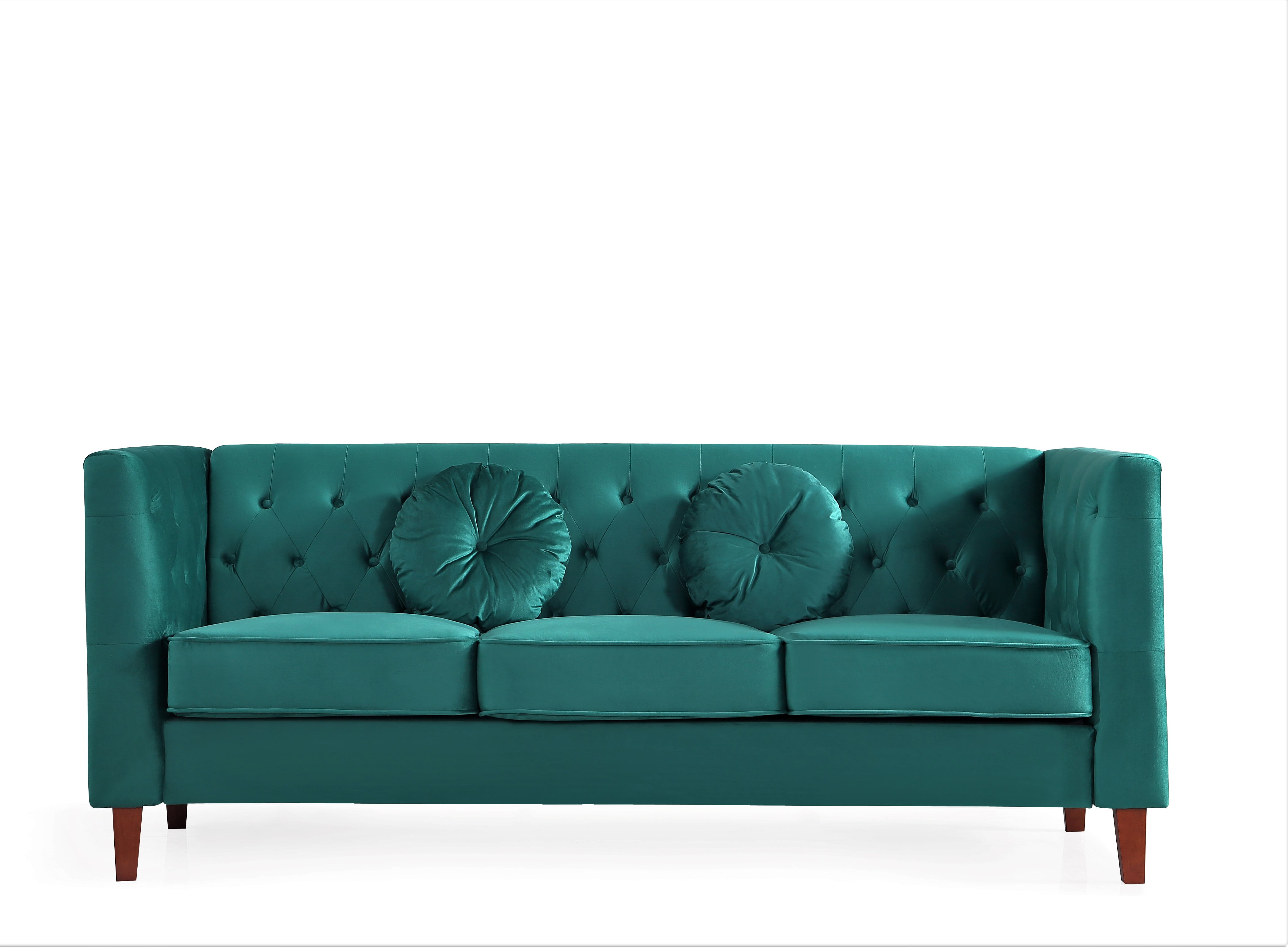 Uspridefurniture Fancher Kittleson Classic Chesterfield Sofa,Green