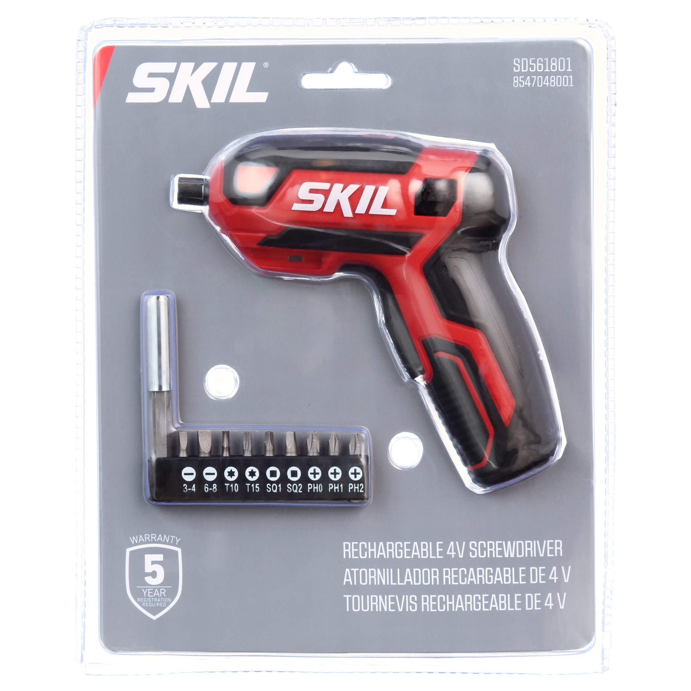 SKIL SD561801 4V Rechargeable Screwdriver with Pistol Grip with Magnetic Bit Storage