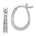 thumbnail image 2 of 14K White Gold Diamond Hoop Earrings (0.12Ct), 2 of 3