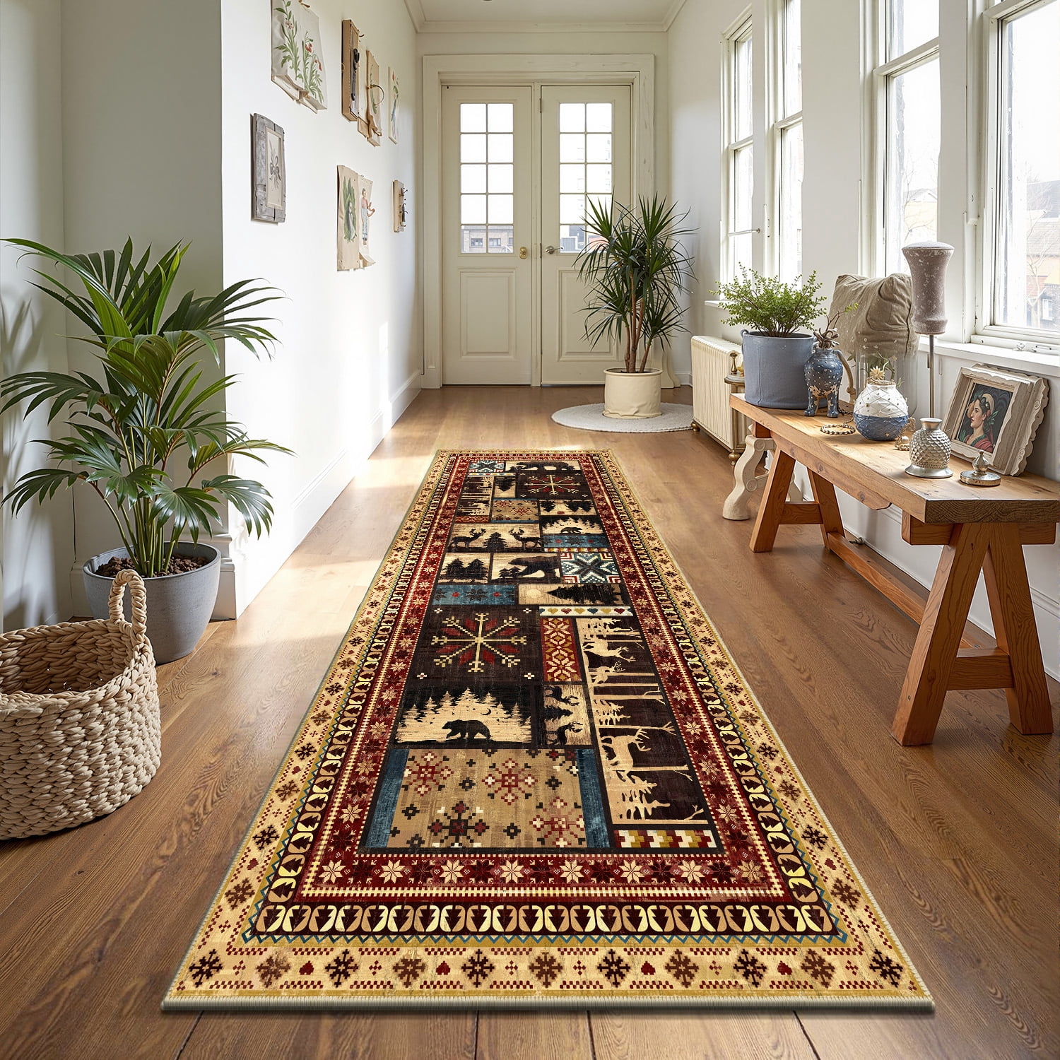 MJIAexp Runner Rug 3x8 Runners for Hallways,Kitchen Rugs Non Slip Washable Entryway Carpet Runner,Soft Bear Runners for Bathroom Bedside Holiday Decor 3'x8'