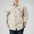 thumbnail image 2 of 100% Cotton Men's Shirt Solid Color Multi-Pocket High Quality Cargo Shirts Fashion Outdoor Casual Long Sleeve Shirts For Men New, 2 of 5