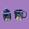 thumbnail image 2 of Creamer and Sugar Set Snowman Blue Ceramic Debra Kelly Renovators Supply, 2 of 8