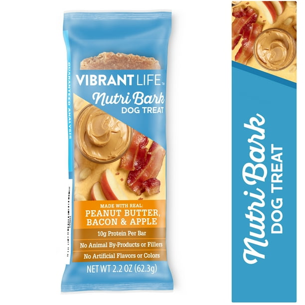 Vibrant Life Specialty NutriBark Dog Treat Bar, Peanut Butter Bacon