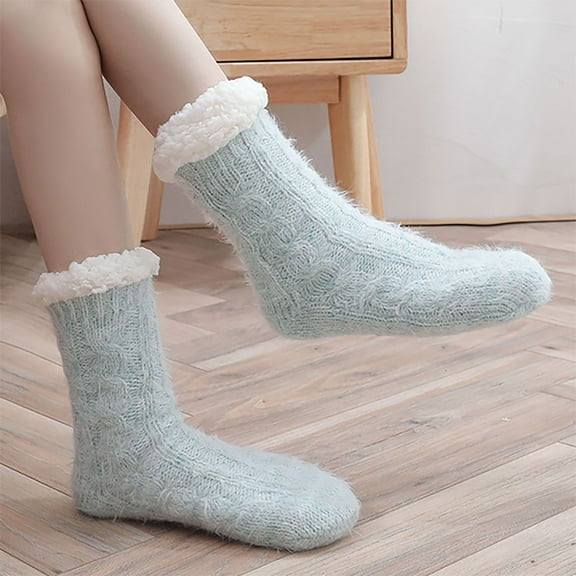 Wancir Slipper Socks for Women with Gripper - Winter Non Slip Thick Fuzzy Socks - Warm Cozy Christmas Gift