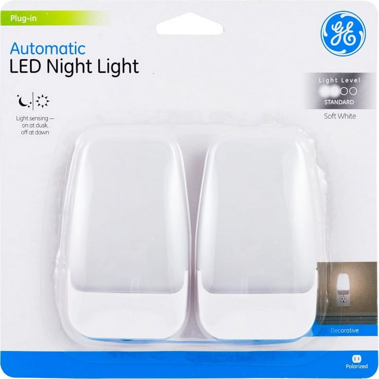 GE Automatic LED Plug in Night Light Light Sensing 5 in 2 Pack