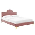 thumbnail image 2 of Modway Sunny Modern Style Performance Velvet King Bed in Dusty Rose Pink, 2 of 10