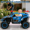 thumbnail image 3 of iYofe 24V Ride on Toys for Big Kids, 2 Seater Kids Electric Car W/Parent Remote, 4 Wheeler Suspension, Bluetooth, Music, Led Light, Kids' Electric Vehicles for Girls Boys 4-8, Blue, Battery Powered, 3 of 8