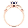thumbnail image 4 of 1.06 ctw Claddagh Anniversary Ring for Women | Heart Cut Simulated Blue Sapphire | Hyperallergenic Solid 18K Rose Gold, 4 of 5