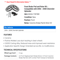 thumbnail image 2 of Front Brake Pad and Rotor Kit - Compatible with 2006 - 2008 Chevy Uplander 2007, 2 of 2