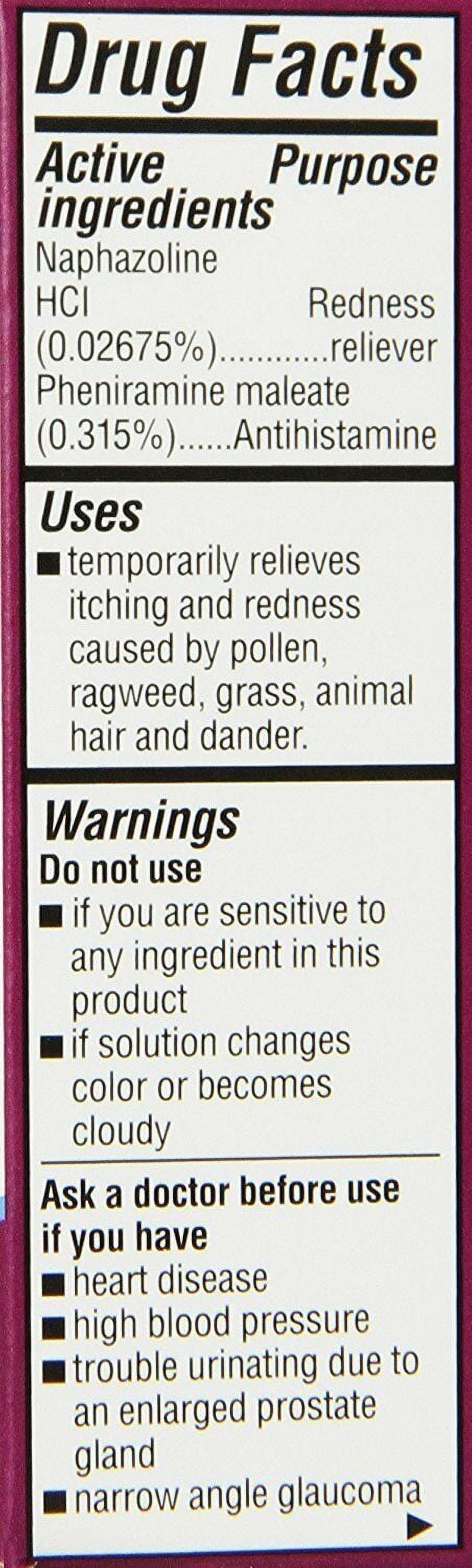 Opcon-A Allergy Eye Drops by Bausch + Lomb, for Itch and Redness Relief, Red and Itchy Eyes Antihistamine Eye Drop, Clinically Proven Treatment, 0.5 Fl Oz, Pack of 3