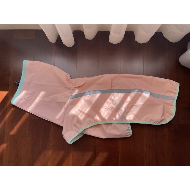 Nvzi Impermeable para perros, ropa de lluvia ligera y reflectante ajustable para mascotas (M, rosa)