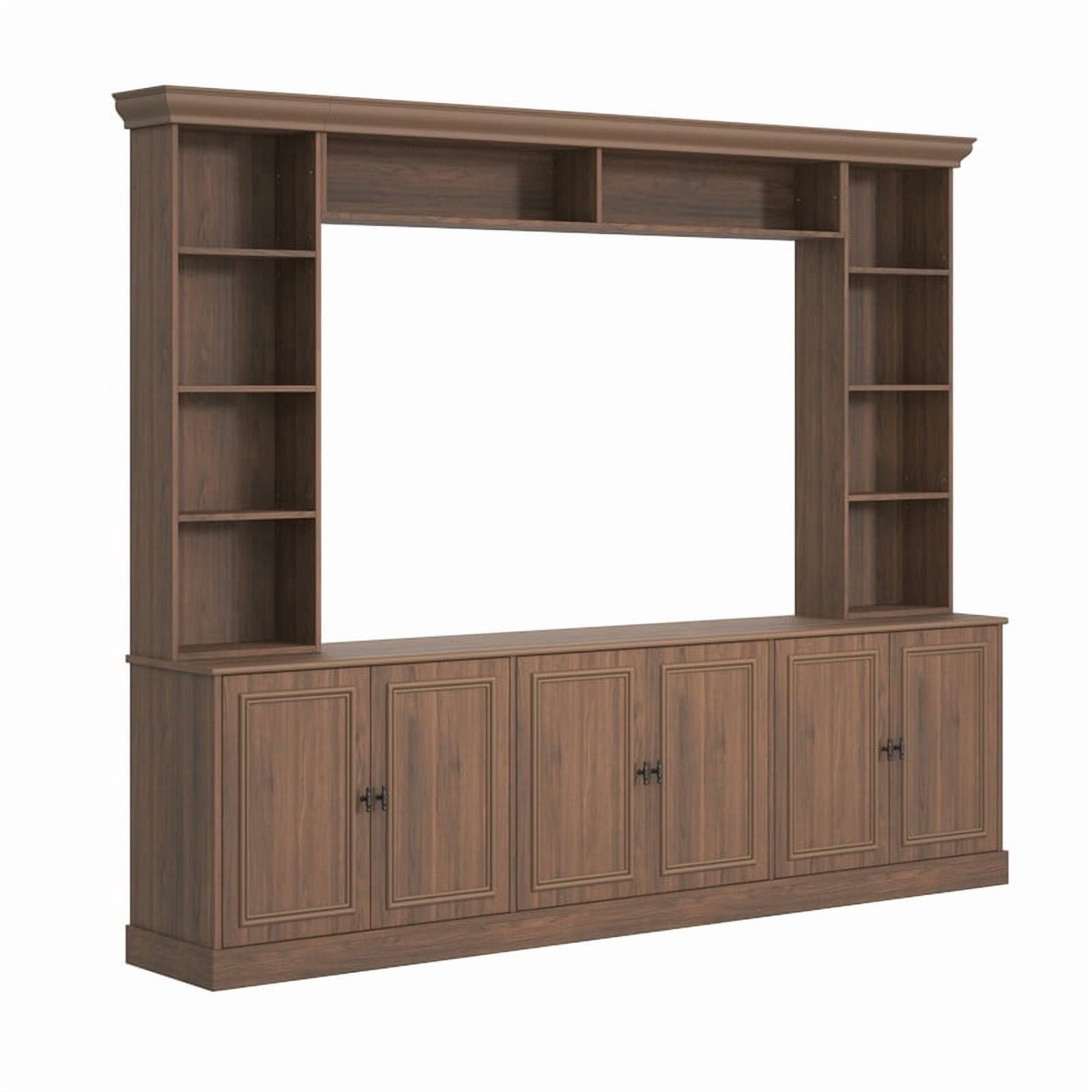 4-Piece Mid-Century Wall Unit Entertainment Center with Bookshelf for TVs Up to 70", Versatile TV Stand with Adjustable Shelf for Living Room