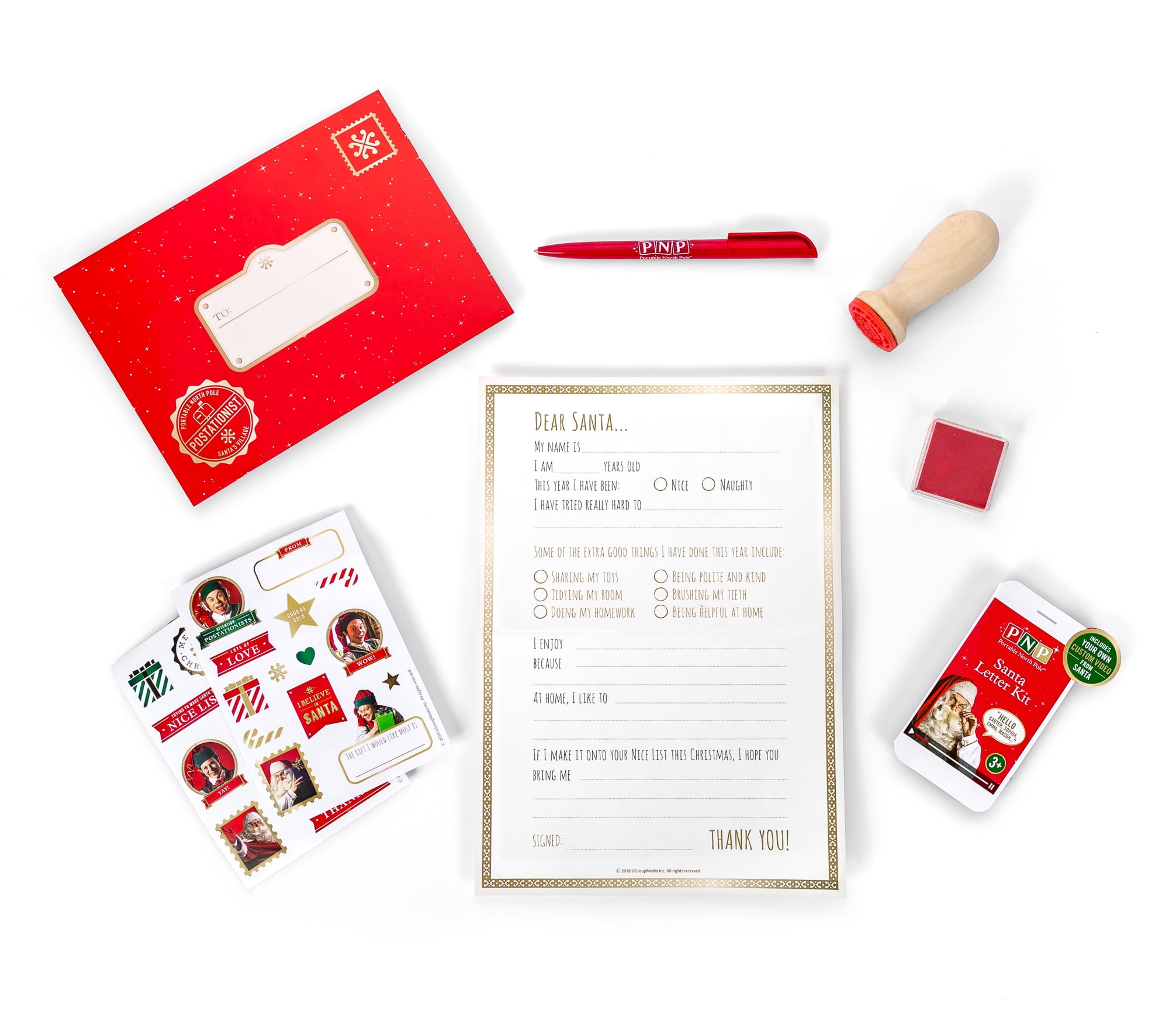 Details about   Portable North Pole Santa Letter Kit New 