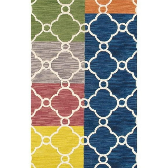 Pasargad Home PBW-820CHART 5X8 Pasargad Home Transitiona Collection Hand-Tufted Lamb's Wool Area Rug- 5' 0' X 8' 0'