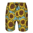 thumbnail image 3 of Balery Sunflowers Traje de Baño Estilo Hawaiano para Hombre, Shorts de Secado Rápido con Bolsillos-3X-Large, 3 of 6