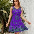 thumbnail image 7 of Classic Paisley Bandana, Purple And Green Dress Summer Street Style Dresses Female Sleeveless Printed Sundress, 7 of 7