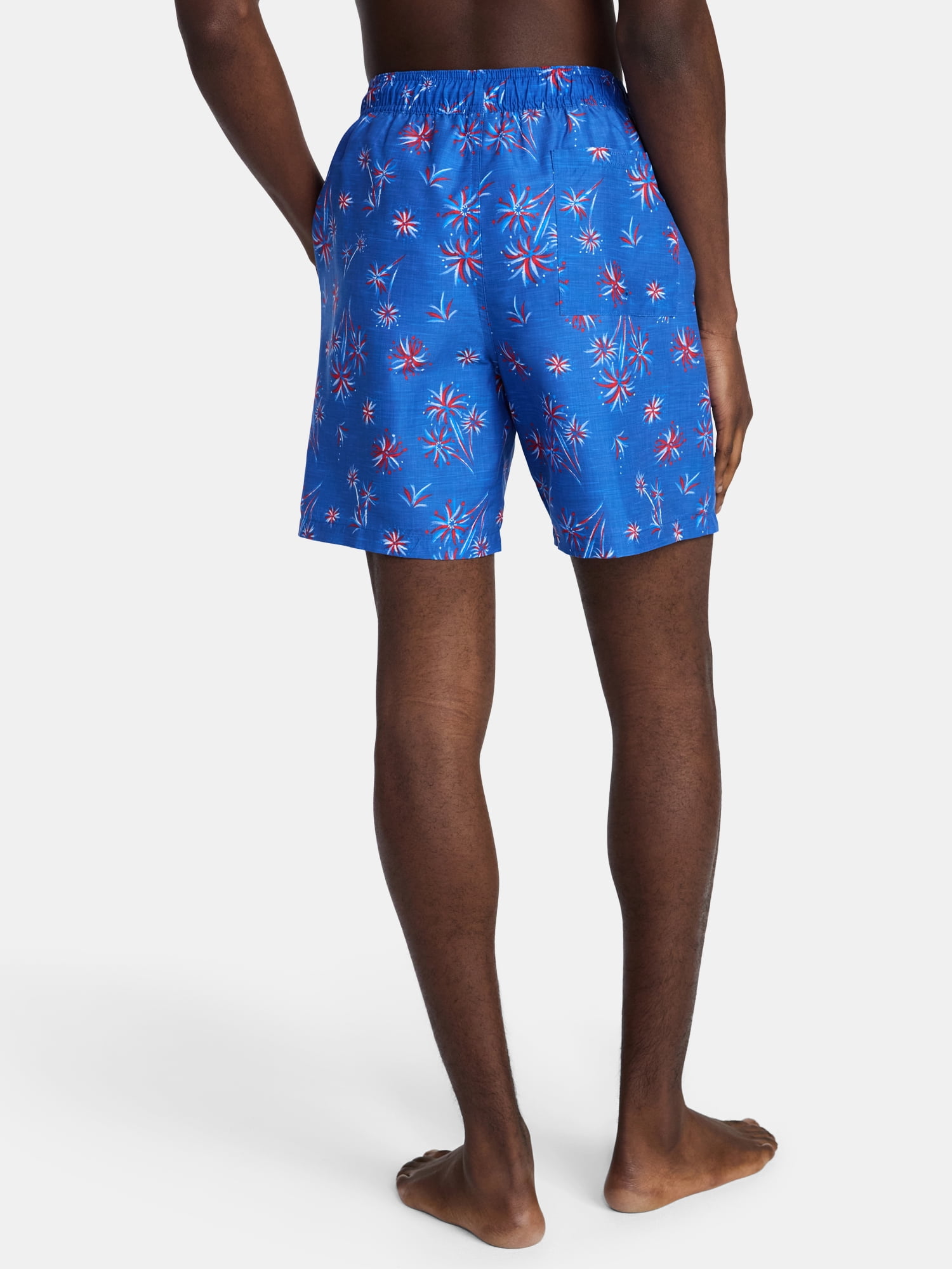 Fourth of July Men's & Big Men's Americana Swim Trunks from Way to Celebrate, 7" Inseam, Sizes S-3XL