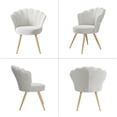 thumbnail image 4 of Daluvenix Velvet Accent Chair with Gold Metal Legs, Shell Design Vanity Makeup Chair for Living room, Modern Upholstered Guest Chair, White, 4 of 9