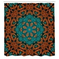 thumbnail image 3 of Ambesonne Psychedelic Shower Curtain, Floral Boho Hippie, 69"Wx75"L, Teal Orange, 3 of 5