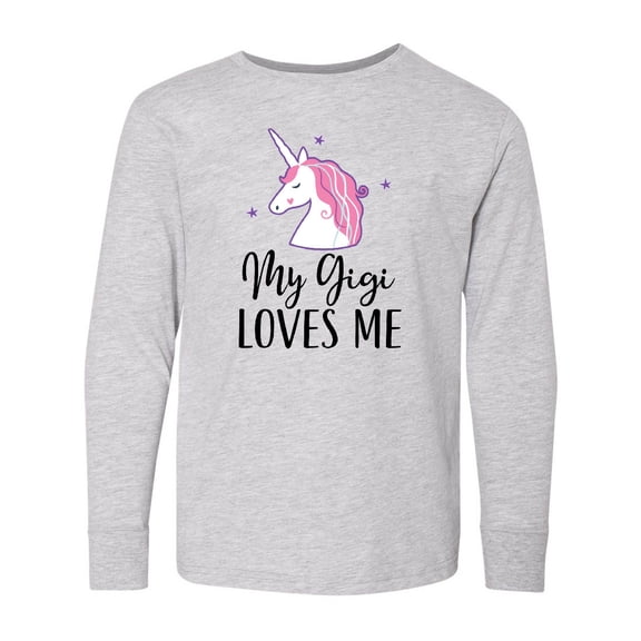 Inktastic My Gigi Loves Me Unicorn Girls Long Sleeve Youth T-Shirt