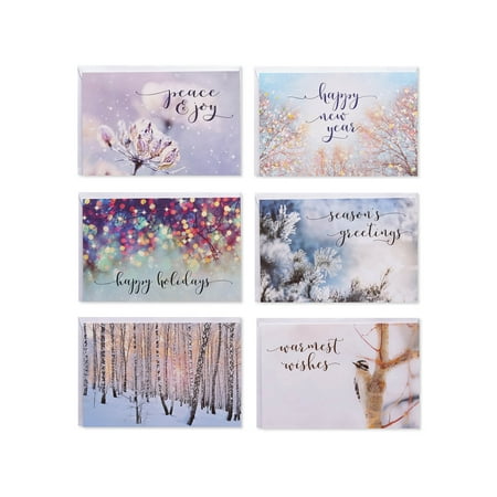 American Greetings Blank Holiday Greeting Card Bundle, (Best Place To Print Holiday Cards)