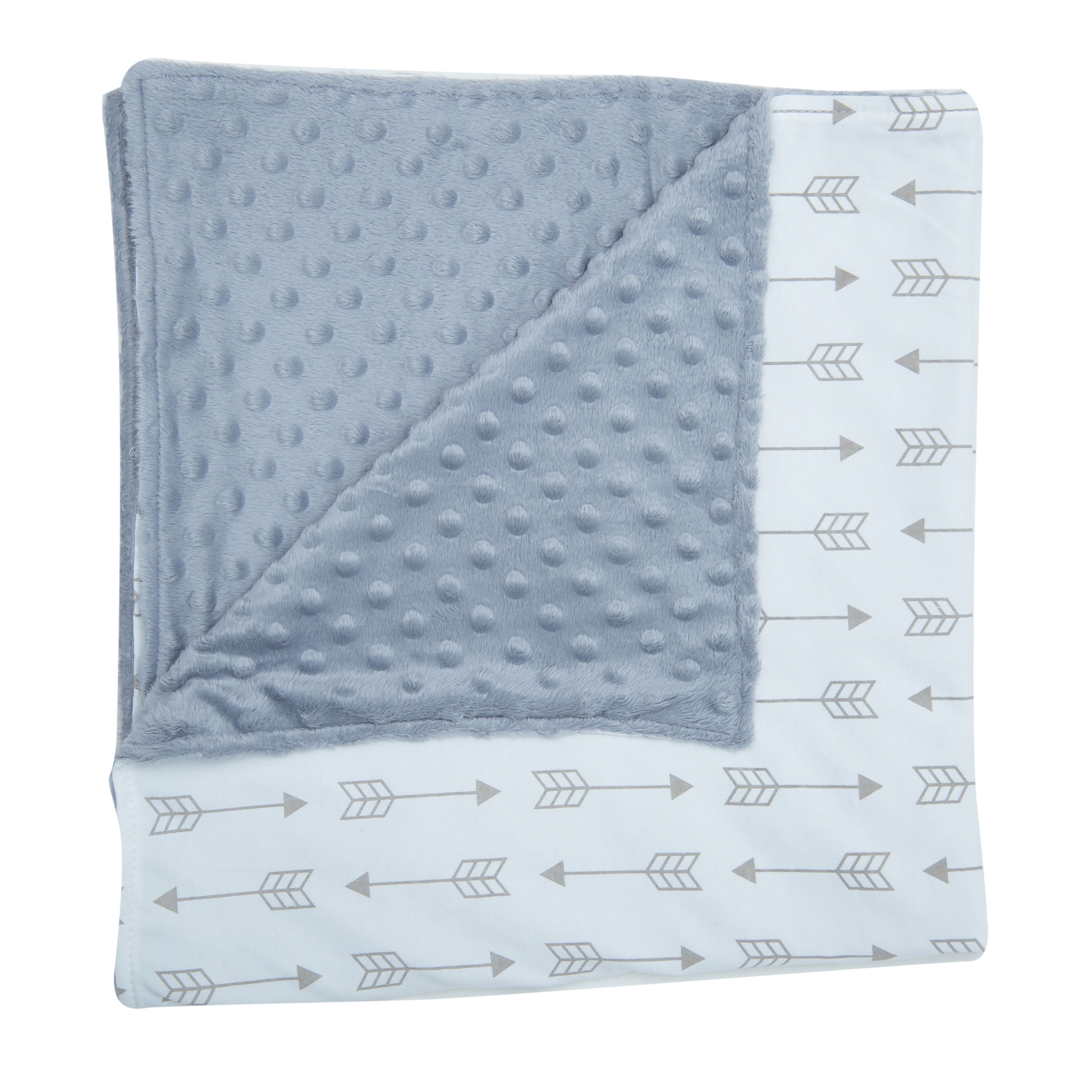JLIKA White Gray Arrow Minky Baby Blanket