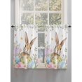 thumbnail image 5 of Easter 2 Panel Kitchen Curtains for Windows, Spring Rabbit Colorful Eggs Budding Florals Leaf Bathroom Privacy Curtain, Home Décor Window Treatment for Bedroom/Living Room 55"x45", 5 of 6
