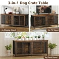 thumbnail image 5 of POAO 78.74"L Dog Crate Furniture for 2 Dogs, Heavy Duty Double Dog Crates for Large Dogs(35-60 Pounds), Dog Kennel Furniture Indoor as TV Stand,Brown, 5 of 8
