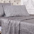 thumbnail image 4 of Cotton Rich 600 Thread Count Italian Paisley Sheet Set  Queen-Dark Grey, 4 of 5