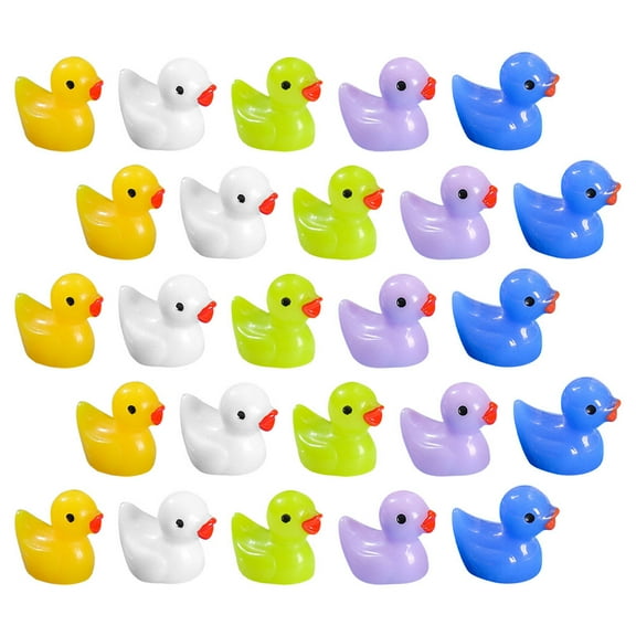 MERRYHAPY Resin Mini Duck Figurine Assorted Color For Garden Decorations 50Pcs