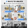 thumbnail image 3 of Anweller Smart Door Knob with Lock, Fingerprint Biometric Keyless Entry Electronic Digital Bluetooth App Control Door Lock for Bedroom Interior Garage Apartment Front Door - Gold, 3 of 12