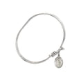 thumbnail image 2 of 5 3/4 inch Oval Eye Hook Bangle Bracelet w/ St. Joan of Arc in Sterling Silver, 2 of 3