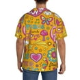thumbnail image 5 of Disketp Men's Hawaiian Peace Love and Dove Flower Power Print Shirts Button Down Holiday Beach Shirts-Large, 5 of 7