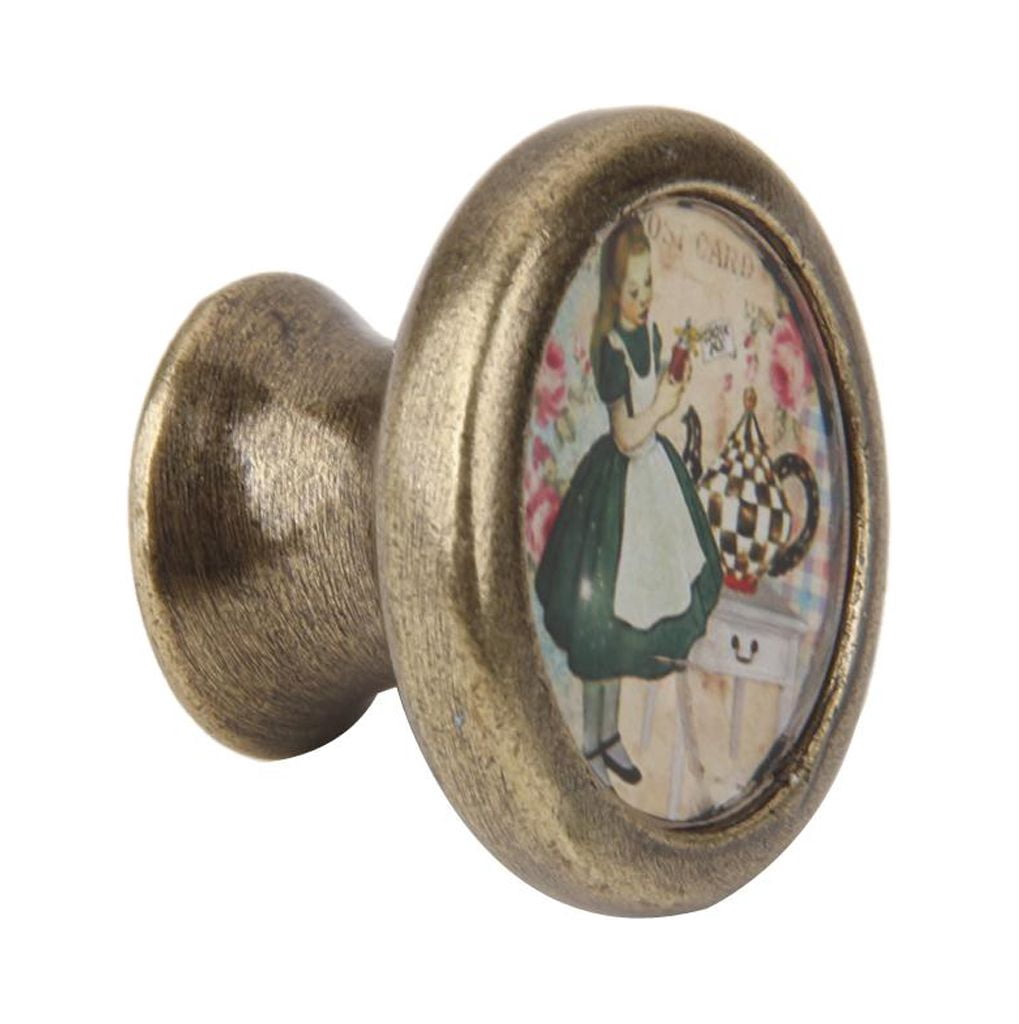 Axioma 7x Drawer Knob Polished Brass Cabinet Knobs, Vintage Dresser Handle for Cupboard