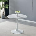 thumbnail image 1 of Velets Table à Manger Ronde Tulipe Mi-Siècle Moderne – Dessus en Marbre Blanc de 40 Pouces et Base Piédestal, 1 of 2