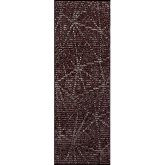 Indoor Outdoor custom size area rugs made in USA pattern Geometrical comes in Ten colors and Nine shapes rectangular,round,square,runners,oval,hexagon,octagon,half round - Burgundy, 3' x 42' Area Rugs