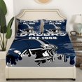 thumbnail image 2 of Erosebridal Retro Football Fitted Sheet Set Full, Rugby Player Bedding Full Size, Sports Print Decor 3pcs, 2 of 6