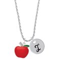 thumbnail image 1 of Delight Jewelry Silvertone Large Red Apple Silvertone Script Initial Disc - I - Charm Necklace, 20"+3", 1 of 4
