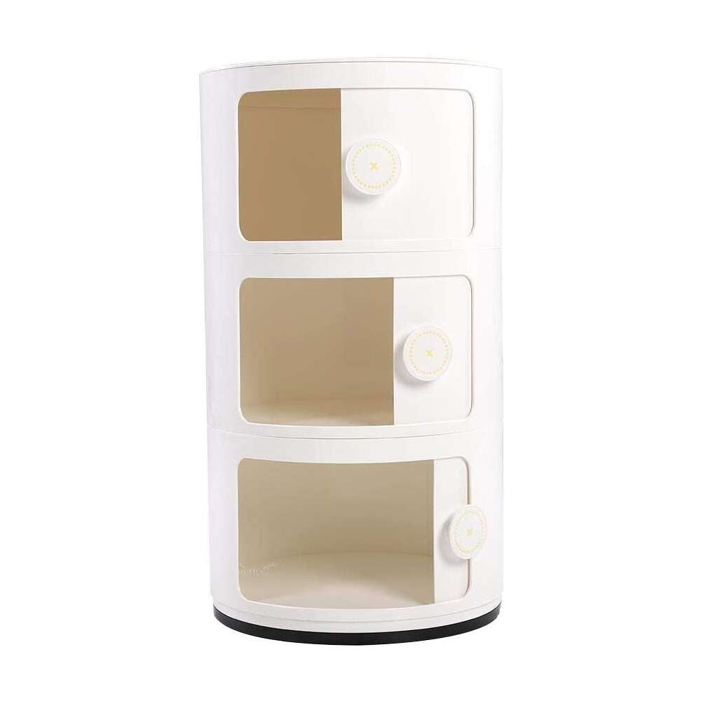 Selm Plastic Storage with Sliding Door 3 Layers Round Storing