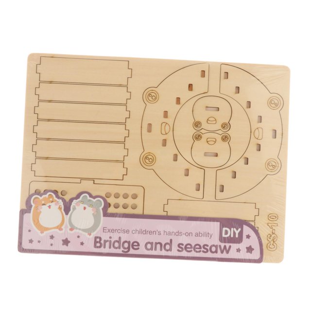 HILABEE Creative Wooden House Puzzles Toy Early Learning Early Development Small Hamster H