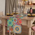 thumbnail image 2 of Table Runners 72 Inches Long Dress Scarves, Colorful Ethnic Farmhouse Kitchen Table Runner, Coffee Tablerunners, National Modern Geometric Blue Green 18x72 Inch, 2 of 9