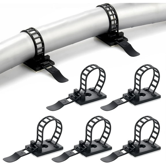 100pcs Adjustable Adhesive Cable Ties Cable Clips Wire Strap Cord Clamp