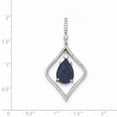 thumbnail image 2 of Beautiful Sterling Silver with Blue Corundum and CZ Pendant, 2 of 2