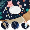 thumbnail image 4 of Pioneer Flower Floral Print Pattern Round Fitted Tablecloth with Elastic Edge,Dining Table Cover Waterproof,Outdoor Round Tablecloth for Camping,Dining,Indoor and Outdoor, 4 of 7