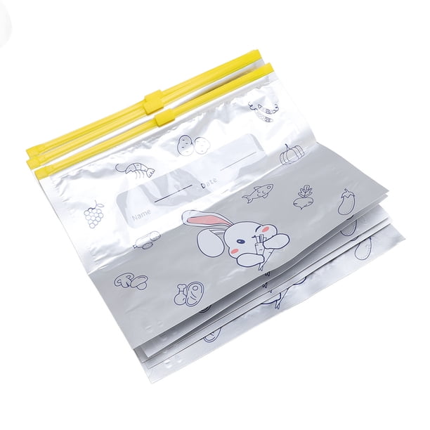 Bolsas De Papel De Aluminio Con Cierre De Cremallera Sellable, Cierre De Cremallera A Prueba De Fugas Para Preparación De Comidas Sobrantes, Escritura, Preparación De Comidas