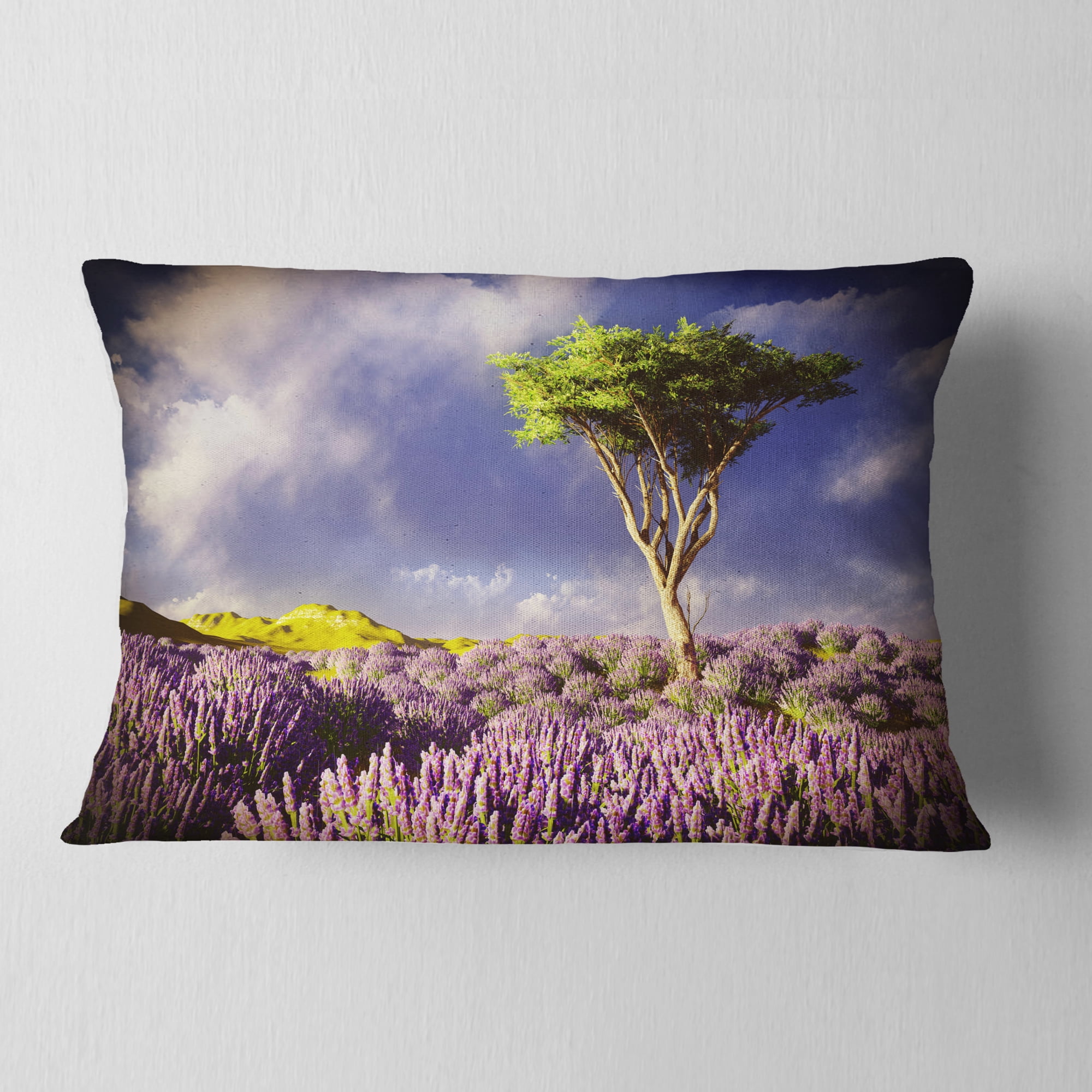 Designart 12" x 20" Purple Polyester Throw Pillow