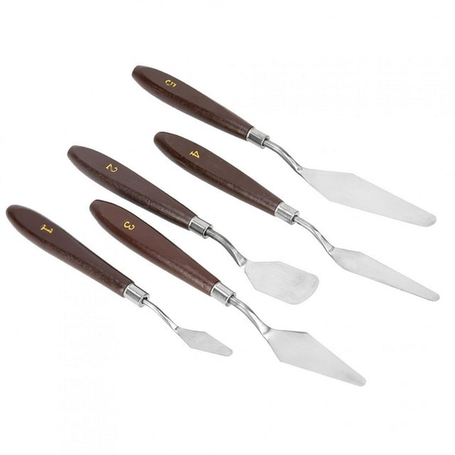 Stainless Steel 5pcs Painting Spatulas, Palette Knife, For Paint Oil Painting